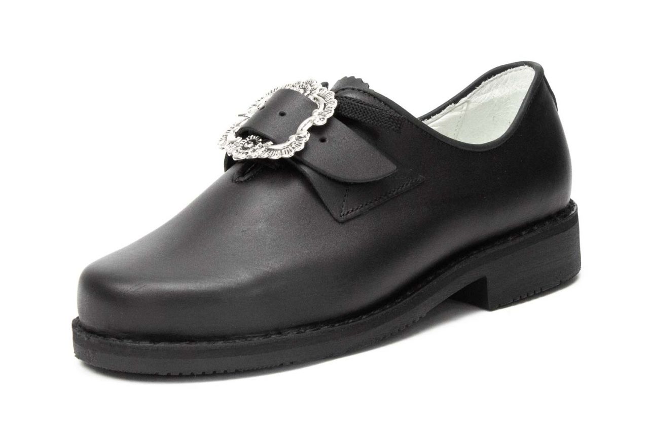508-H-S - Herren Trachtenschuhe mit Schnalle, schwarze Naht