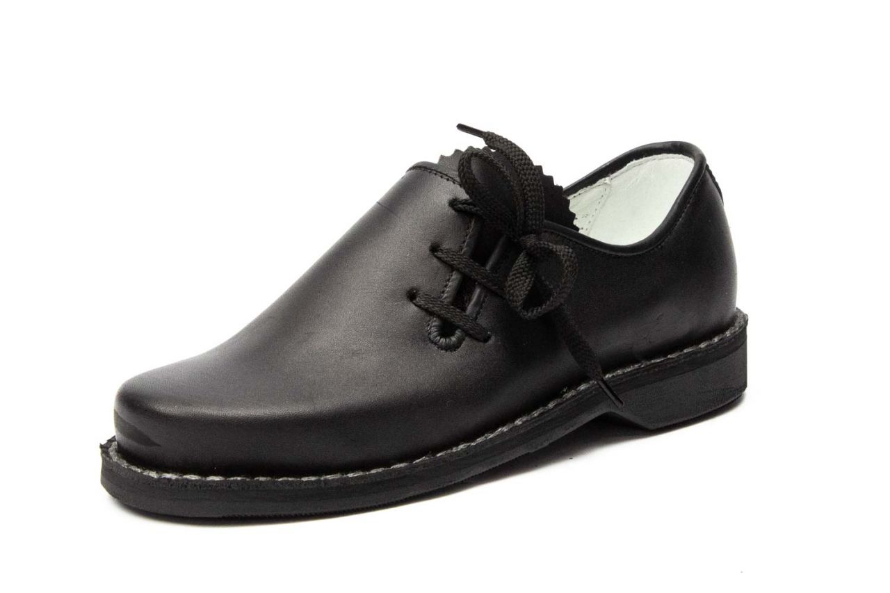 513-D-W - Damen Allgäuer-Schuhe mit Seitenschnürung, weiße Naht