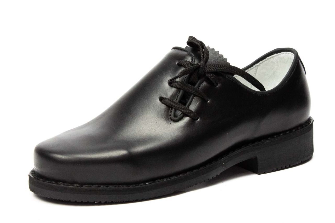 513-H-S - Herren Allgäuer-Schuhe mit Seitenschnürung, schwarze Naht