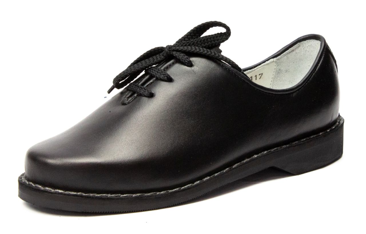 117-D-W - Damen Haferlschuhe mit Mittelschnürung und weiße Naht