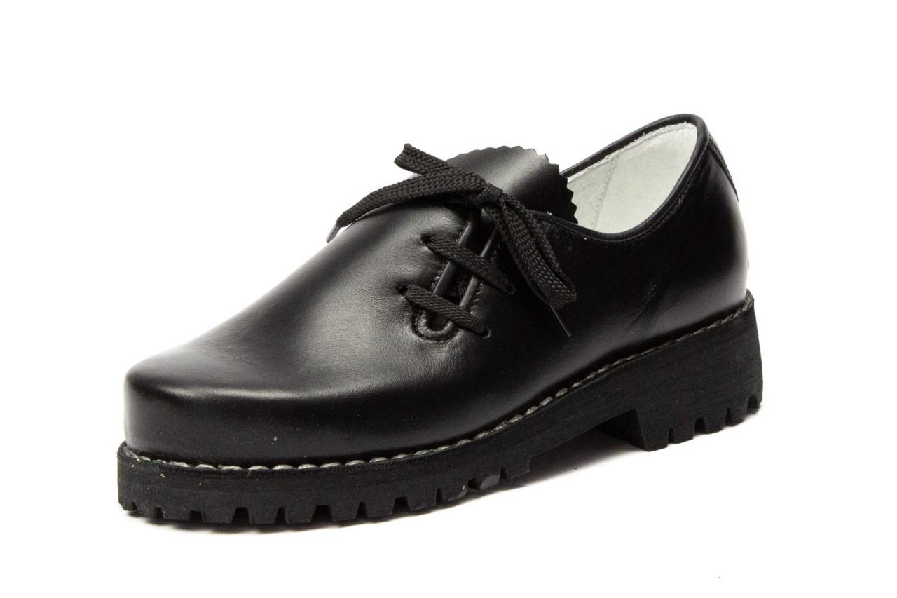 513-H-W-Profil - Herren Allgäuer-Schuhe mit Seitenschnürung, weiße Naht, Profilsohle